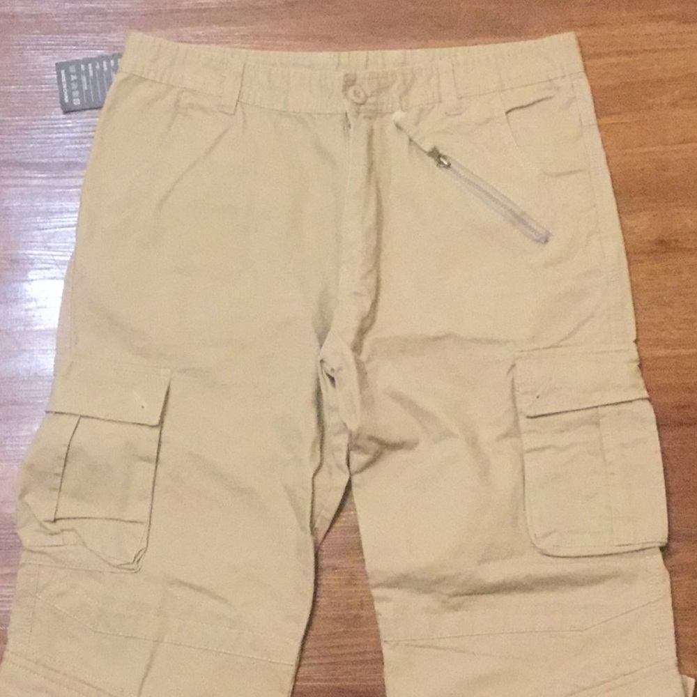 Khaki cargo pants.